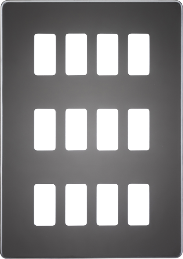 Screwless 12G grid faceplate - black nickel