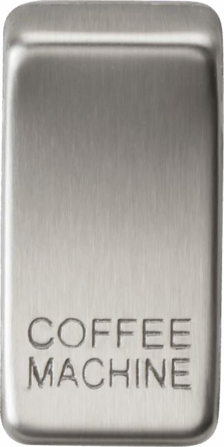 Switch cover "marked COFFEE MACHINE" - brushed chrome