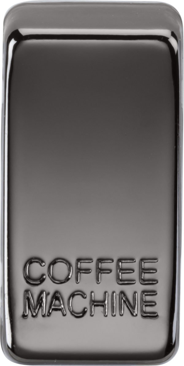 Switch cover "marked COFFEE MACHINE" - black nickel