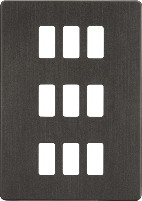 Screwless 9G grid faceplate - smoked bronze