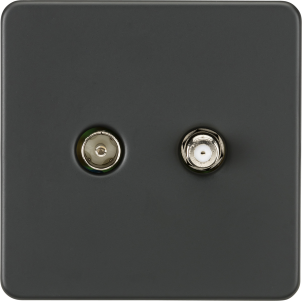 TV & SAT TV Outlet (Isolated) - Anthracite