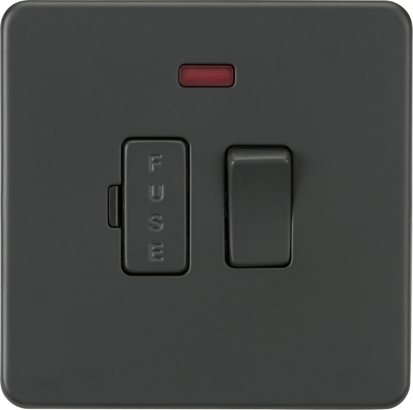 13A Switched Fused Spur Unit with Neon - Anthracite