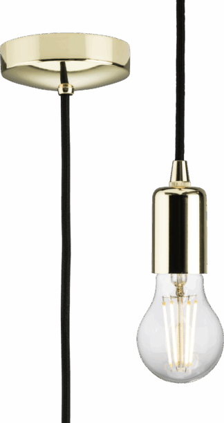 1.8m E27 Contemporary Pendant Set - Polished Brass