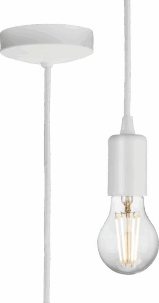 1.8m E27 Contemporary Pendant Set - Matt White
