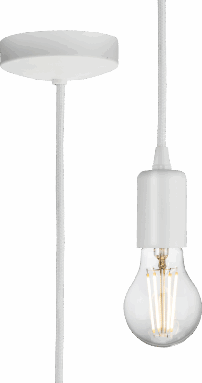 1.8m E27 Contemporary Pendant Set - Matt White