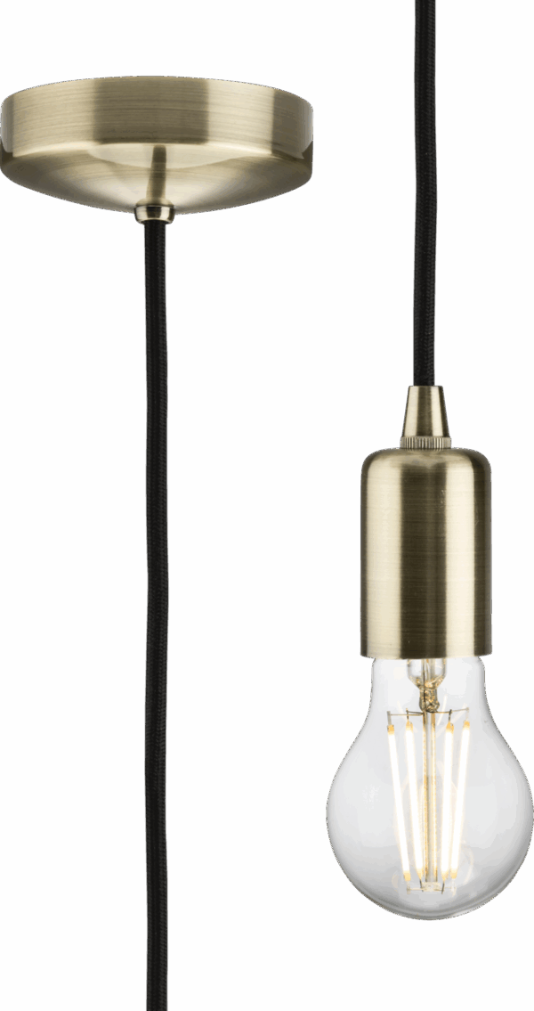 1.8m E27 Contemporary Pendant Set - Antique Brass