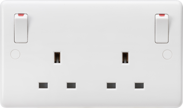 13A 2G DP Switched Socket with Twin Earths and Outboard Rockers