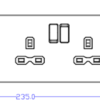 13A 2G DP Socket + 2G Modular Combination Plate - Brushed Chrome with Grey Insert - Image 2