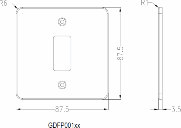 1G grid faceplate - brushed brass - Image 2