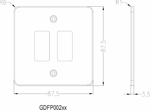 2G grid faceplate - brushed brass - Image 2
