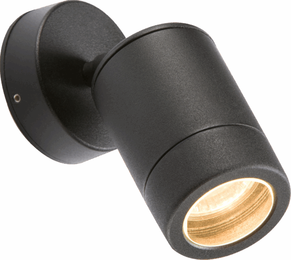 230V IP65 GU10 35W Adjustable Aluminium Powder-Coated Black Wall Light