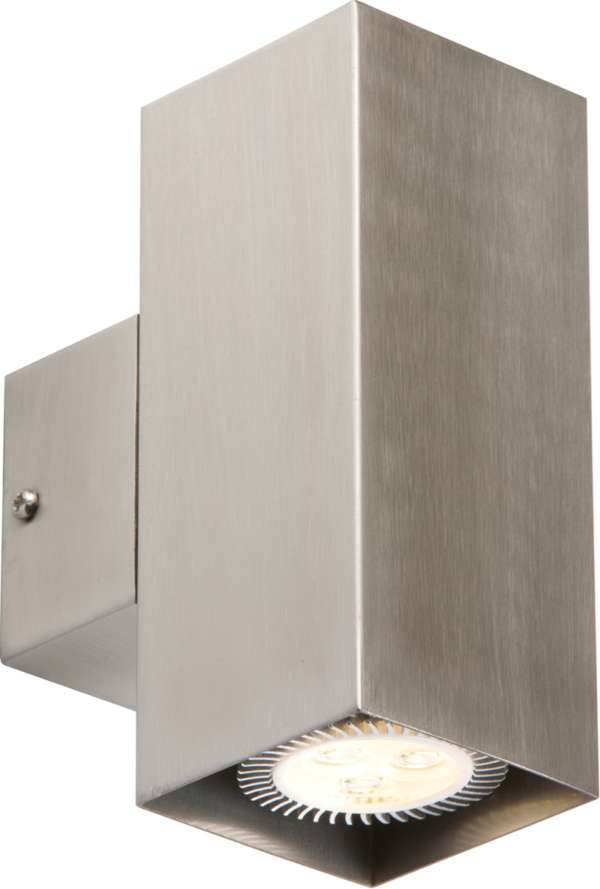 IP20 230V 2x35W max. GU10 Stainless Steel Wall Light
