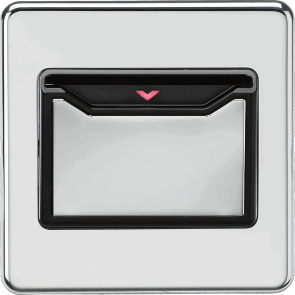 32A 1G Key Card Switch - Polished Chrome
