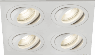 Ambar Quad Tilt Square Downlight White GU10