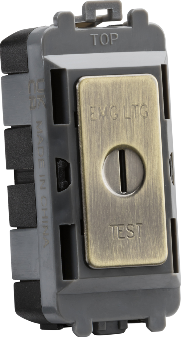 20AX 2 way SP key module (marked EMG LTG TEST) - antique brass