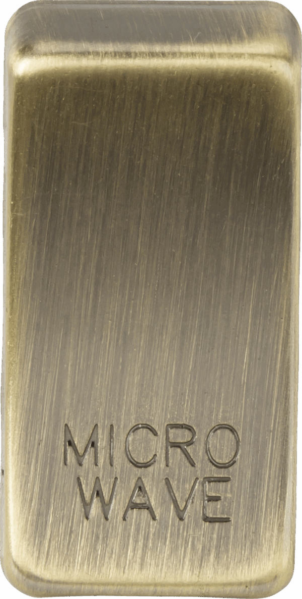 Switch cover "marked MICROWAVE" - antique brass