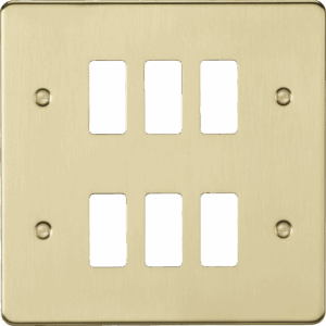 6G grid faceplate - brushed brass