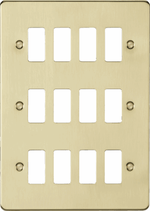 12G grid faceplate - brushed brass