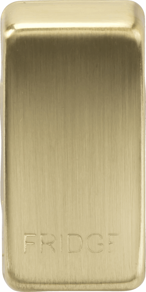 Switch cover "marked FRIDGE" - brushed brass