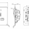 45A DP Switch & 13A Socket with Neons - Brushed Chrome with Grey Insert - Image 2