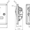 45A DP switch and 13A switched socket with neons - polished chrome with grey insert - Image 2
