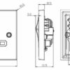 45A DP Switch & 13A Socket with Neons - Brushed Chrome with Black Insert - Image 2
