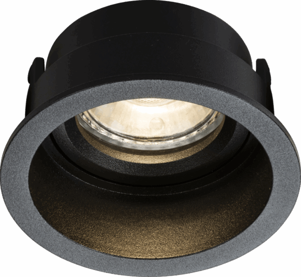 Dipa Single Fixed Round Anti-Glare Downlight - Black / White GU10 - Black