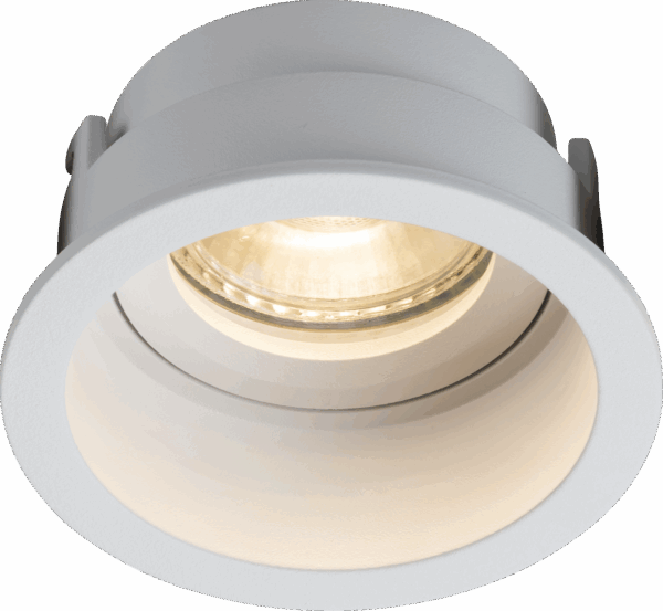 Dipa Single Fixed Round Anti-Glare Downlight - Black / White GU10 - White