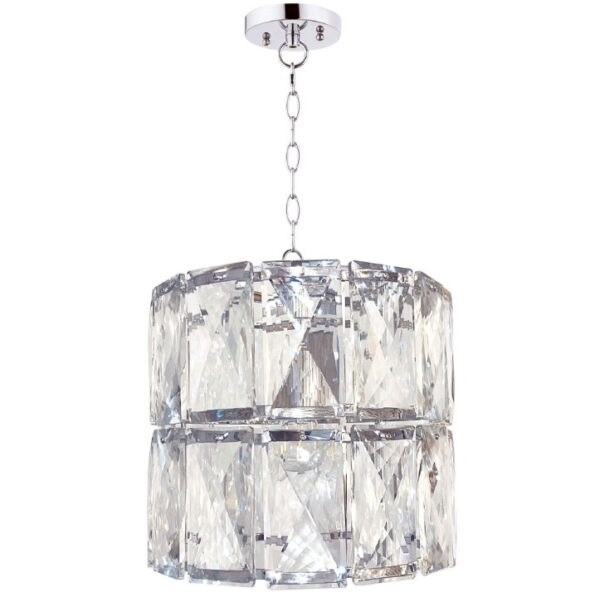 Aurora 1 Light Crystal Pendant Polished Chrome