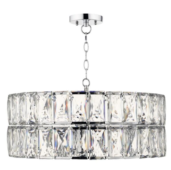 Aurora 5 Light Crystal Pendant Polished Chrome