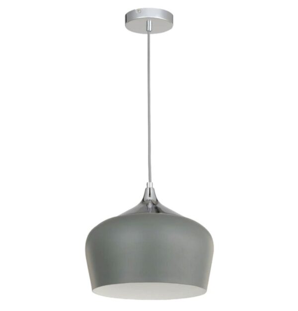 Modena 1 Light Grey Metal Pendant