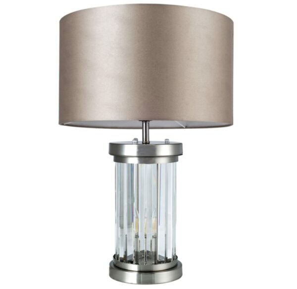 Pandora 2 Light Crystal Table Lamp Satin Chrome