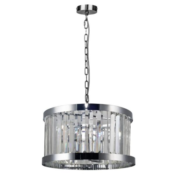Pandora 3 Light Crystal Pendant Polished Chrome
