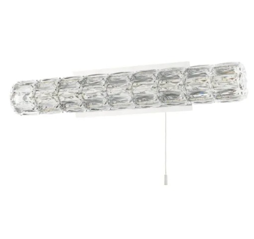 Aurora LED Crystal Bathroom Wall Light Polished Chrome