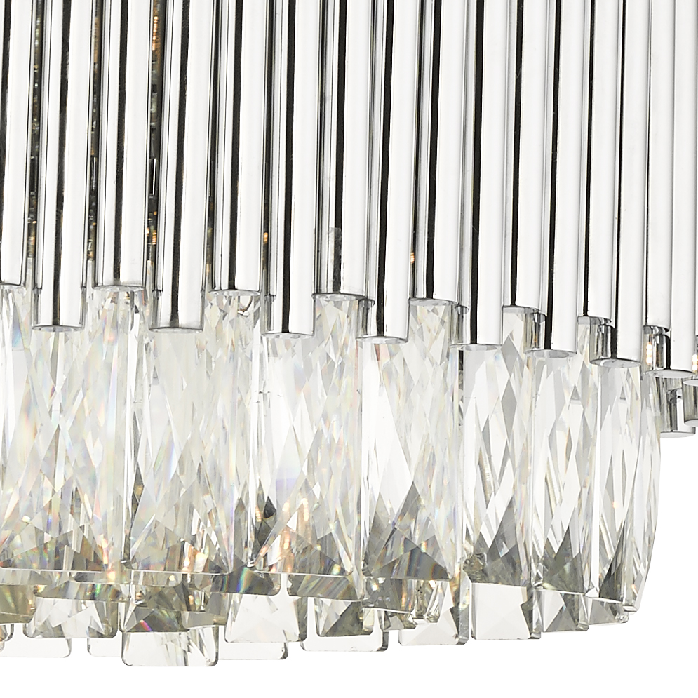 Astoria 13 Light Crystal Pendant with Polished Chrome Bars - Image 3