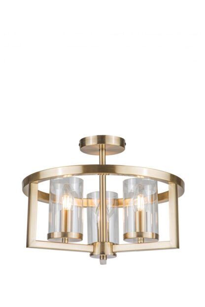 Costello 3 Light Semi Flush Antique Brass - Image 3