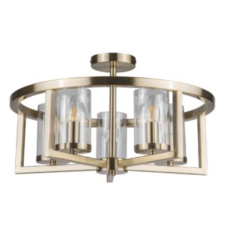 Costello 5 Light Semi Flush Antique Brass