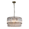ISLA 6 Light Antique Brass with Crystal Pendant - Image 2