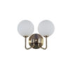 Lando 2 Light Wall Light Antique Brass with Opal Ball - Image 2