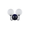 Lando 2 Light Wall Light Matt Black with Opal Ball - Image 2