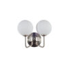 Lando 2 Light Wall Light Satin Chrome with Opal Ball - Image 2