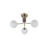 Lando 3 Light Semi Flush Antique Brass with Opal Ball - Image 2