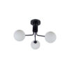 Lando 3 Light Semi Flush Matt Black with Opal Ball - Image 2