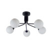 Lando 5 Light Semi Flush Matt Black with Opal Ball - Image 3