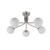 Lando 5 Light Semi Flush Satin Chrome with Opal Ball - Image 2