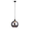 Lewis 1 Light Medium Glass Ball Pendant Matt Black - Image 3
