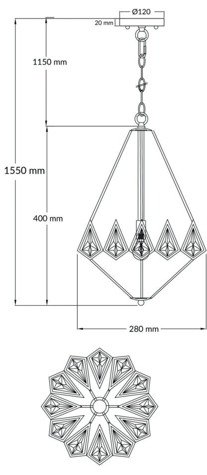 Paragon 1 Light Crystal Pendant Polished Chrome - Image 4