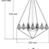Paragon 3 Light Crystal Pendant Polished Chrome - Image 4