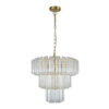 Pierre 7 Light Satin Brass Crystal Ceiling Pendant - Image 3