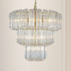Pierre 7 Light Satin Brass Crystal Ceiling Pendant - Image 2